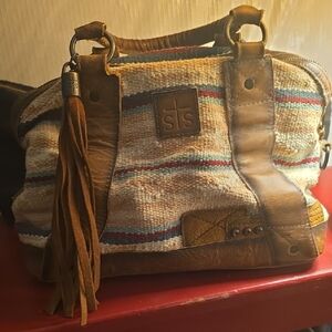 STS Ranchwear Striped Brown and Tan Satchel